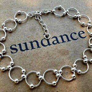 Sundance $158 NEW 7-8" Adjust. CIRCLE Sterling Silver 925 Link Bracelet Ladies